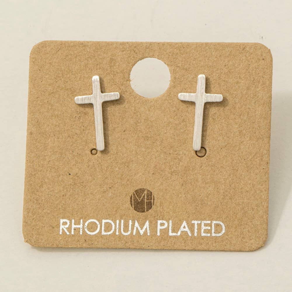 Gold Dipped Mini Cross Post Stud Earrings - Nifty Decor & More