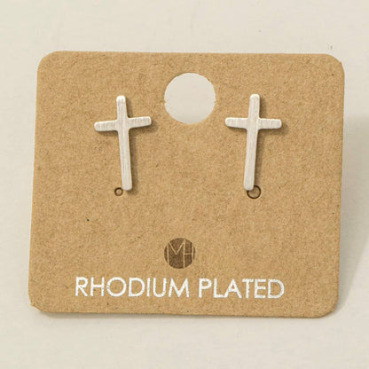 Gold Dipped Mini Cross Post Stud Earrings - Nifty Decor & More
