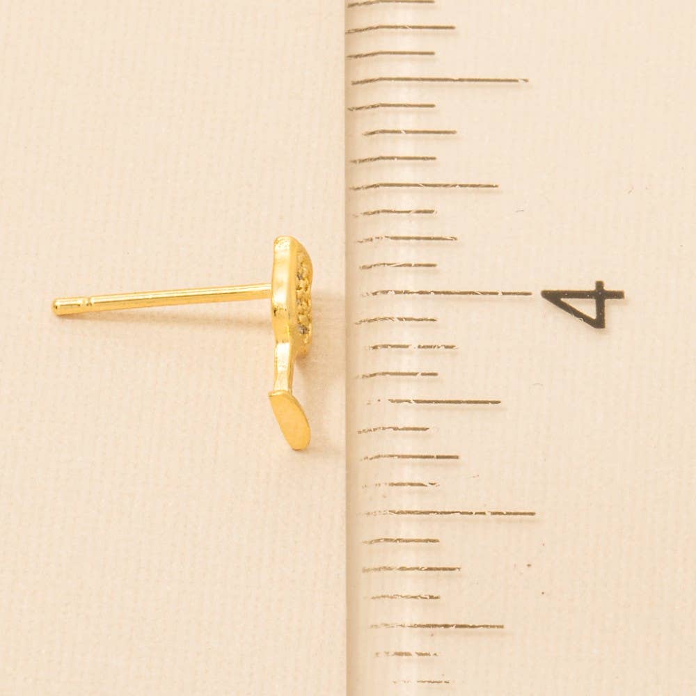 Gold Dipped Mini Pave Wine Glass Stud Earrings Earrings