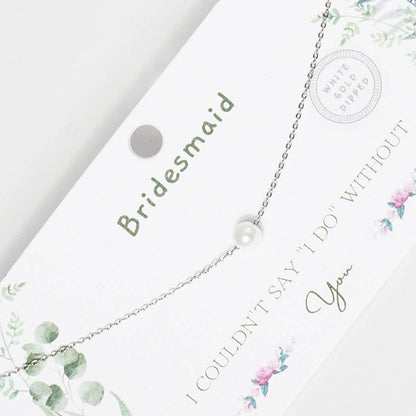 Pearl Bridesmaid Necklace Gold-Dipped