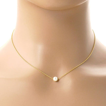 Pearl Bridesmaid Necklace Gold-Dipped