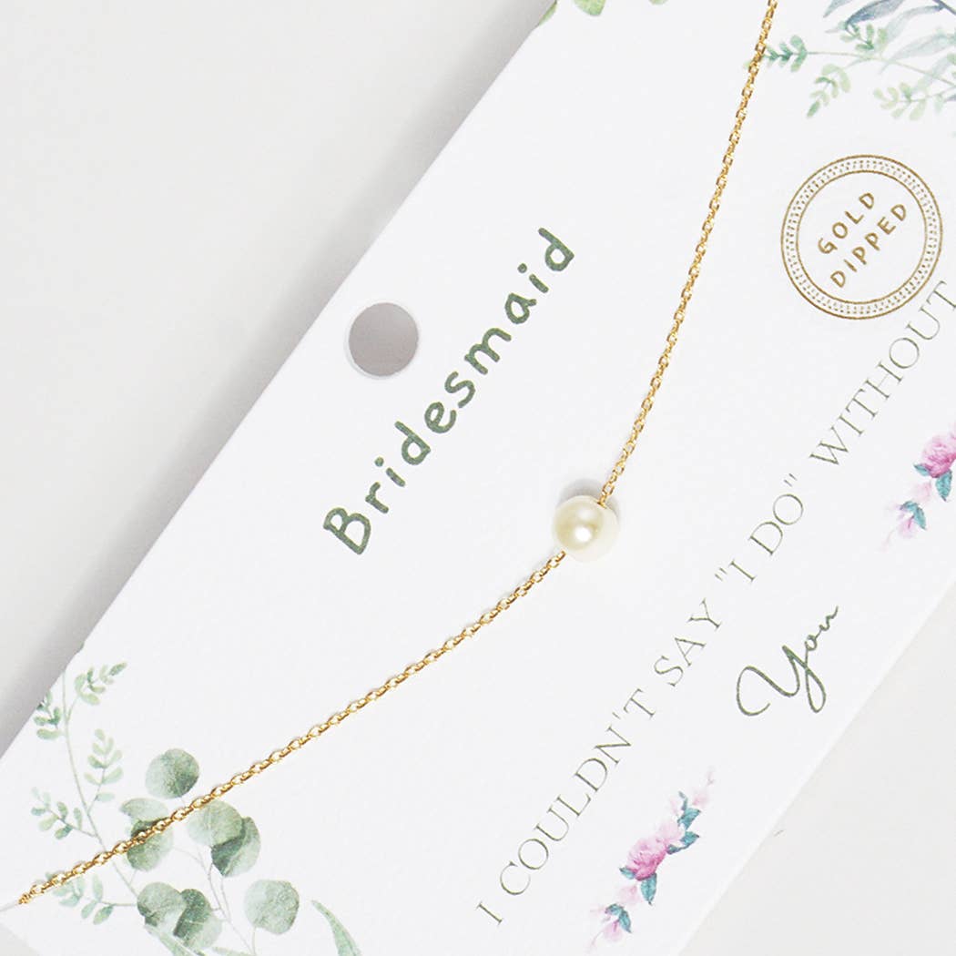 Gold-Dipped Pearl Bridesmaid Necklace