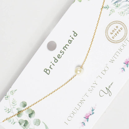 Pearl Bridesmaid Necklace Gold-Dipped