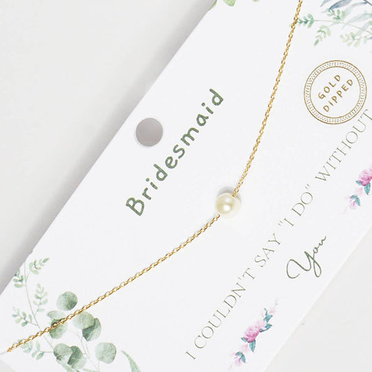 Gold-Dipped Pearl Bridesmaid Necklace