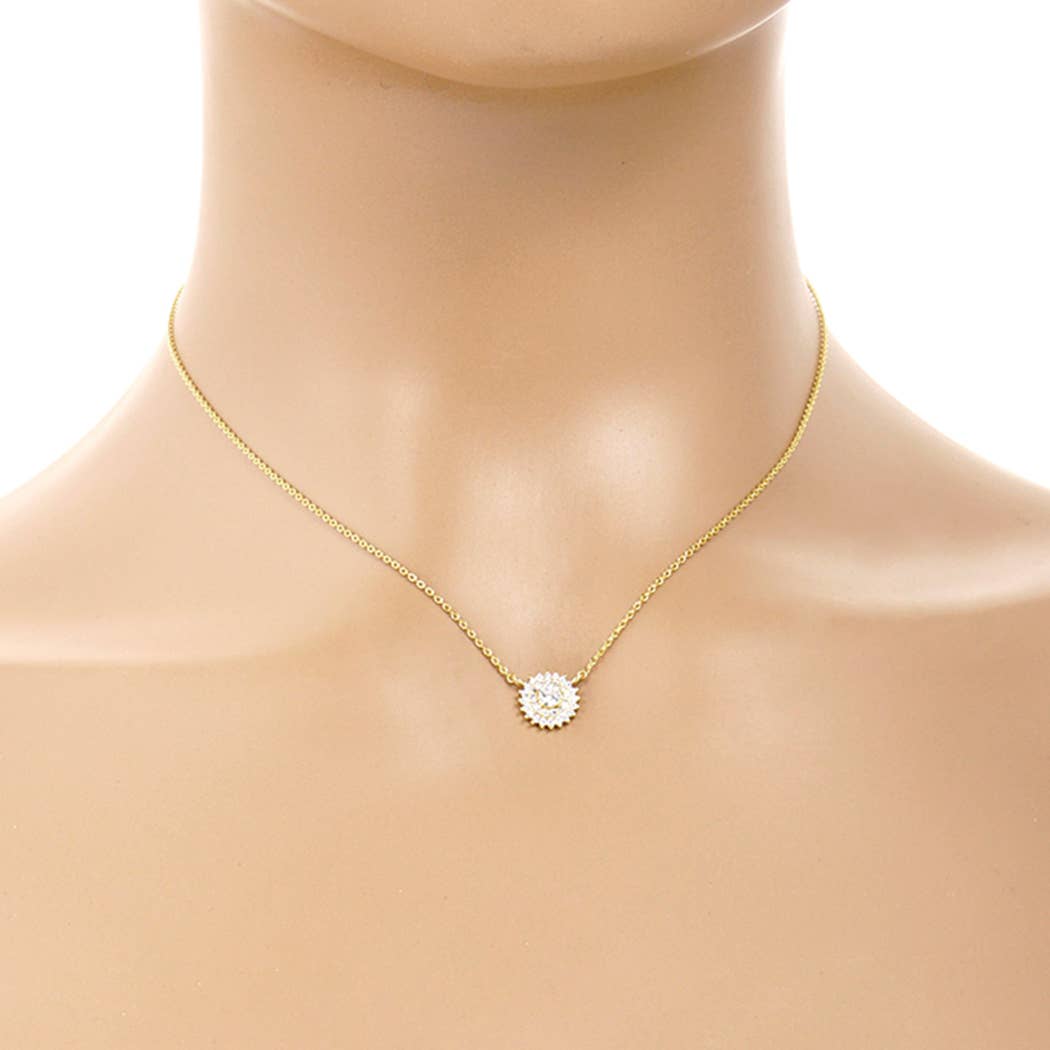 Gold-Dipped Rhinestone Bridesmaid Necklace