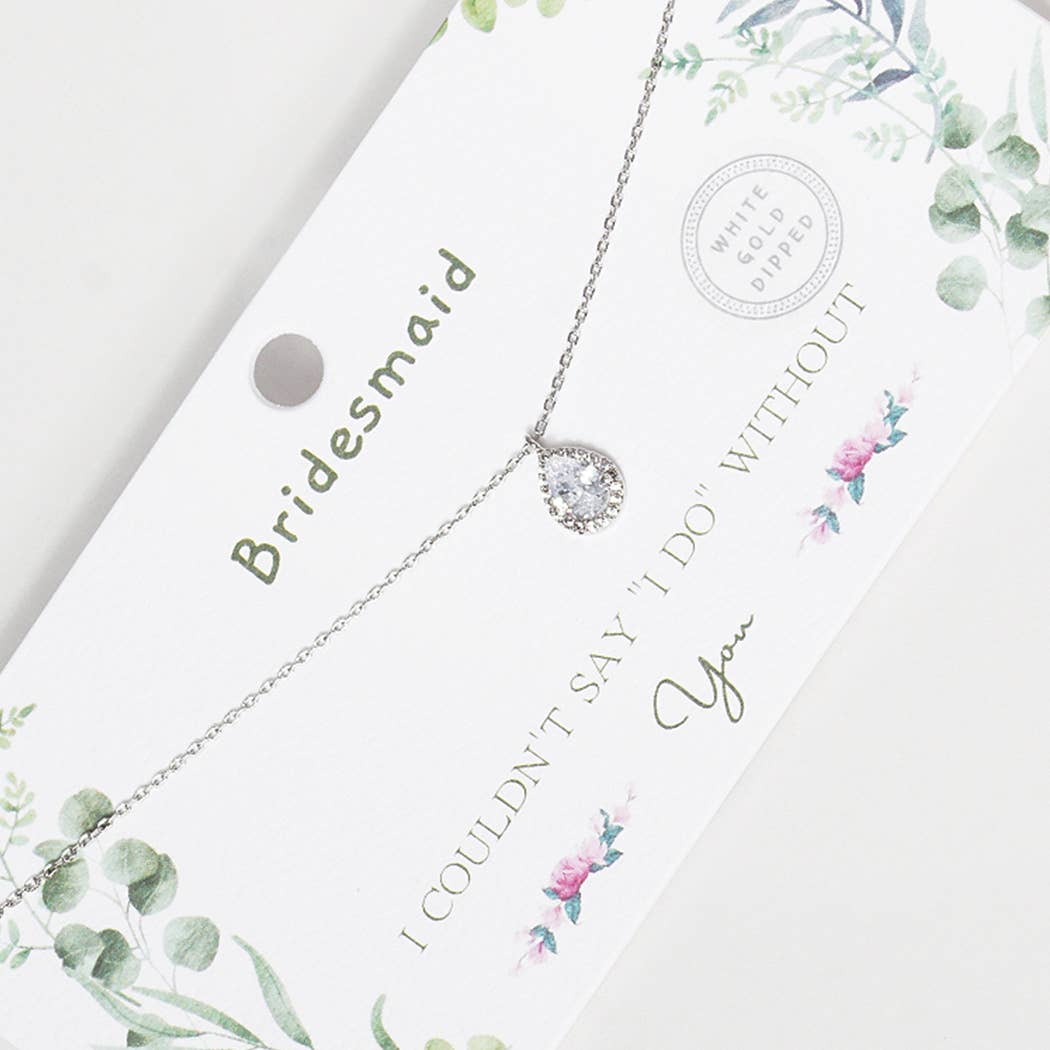 Gold-Dipped Rhinestone Bridesmaid Necklace
