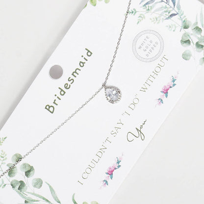 Rhinestone Bridesmaid Necklace Gold-Dipped