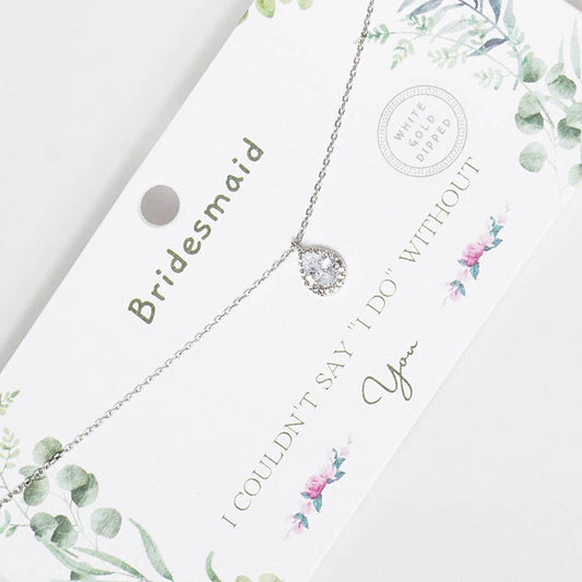Gold-Dipped Rhinestone Bridesmaid Necklace