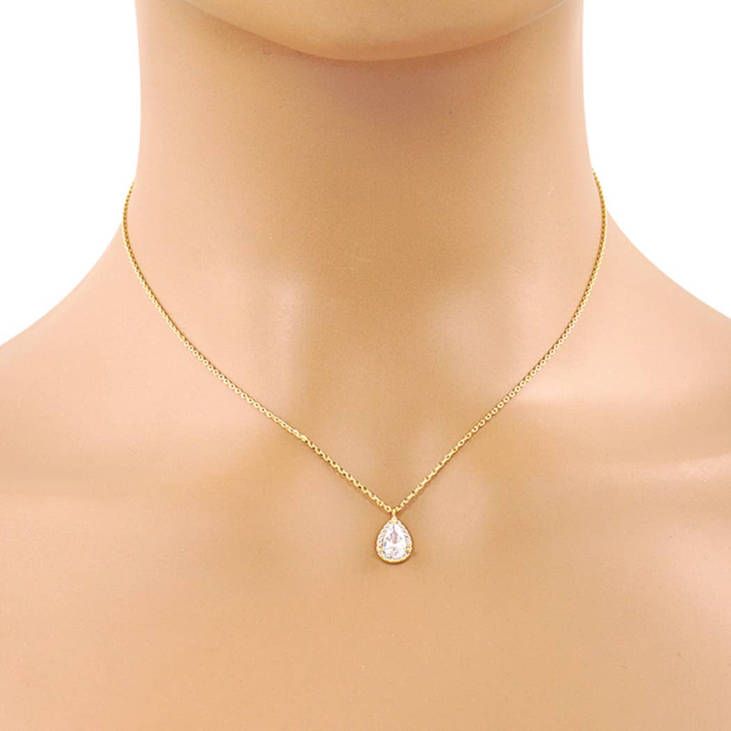 Gold-Dipped Rhinestone Bridesmaid Necklace