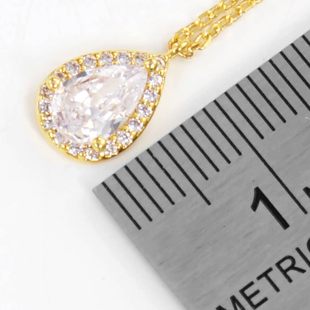 Gold-Dipped Rhinestone Bridesmaid Necklace