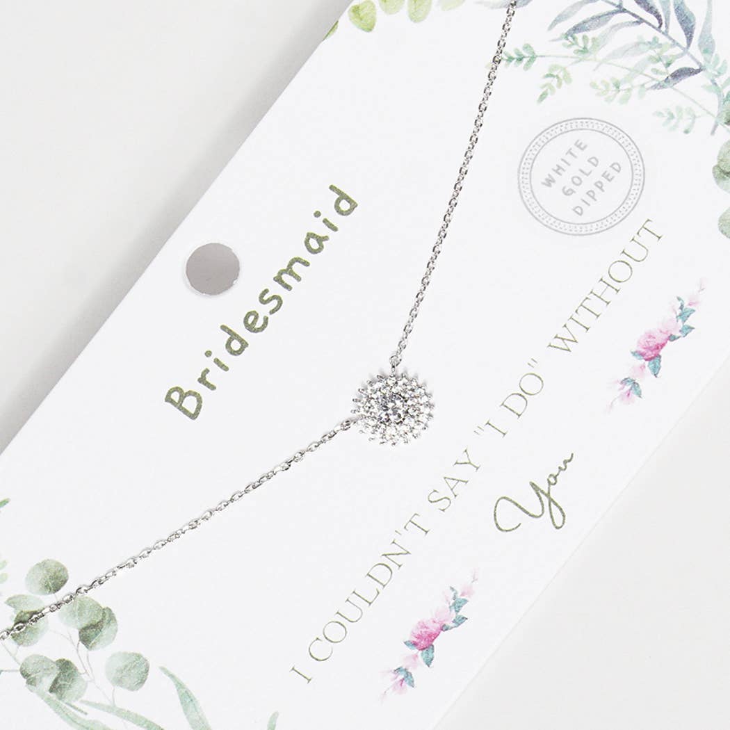 Gold-Dipped Rhinestone Bridesmaid Necklace