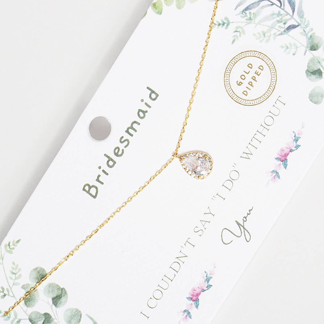 Gold-Dipped Rhinestone Bridesmaid Necklace