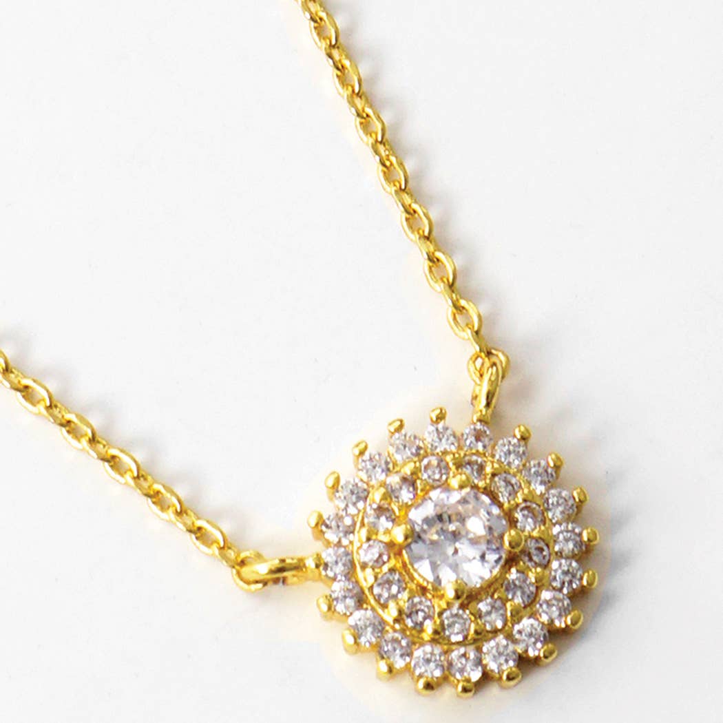 Gold-Dipped Rhinestone Bridesmaid Necklace ONE SIZE GCR