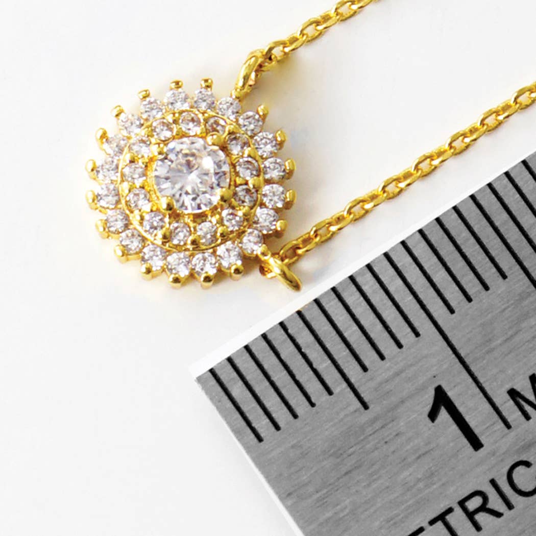 Gold-Dipped Rhinestone Bridesmaid Necklace