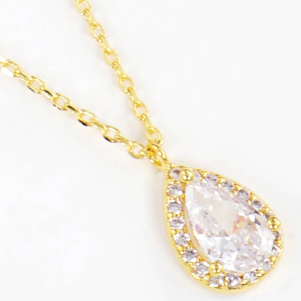 Gold-Dipped Rhinestone Bridesmaid Necklace GCR ONE SIZE