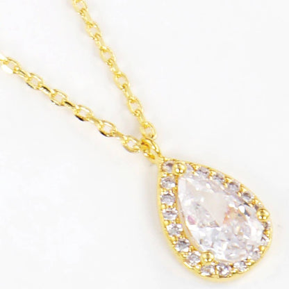 Rhinestone Bridesmaid Necklace Gold-Dipped GCR