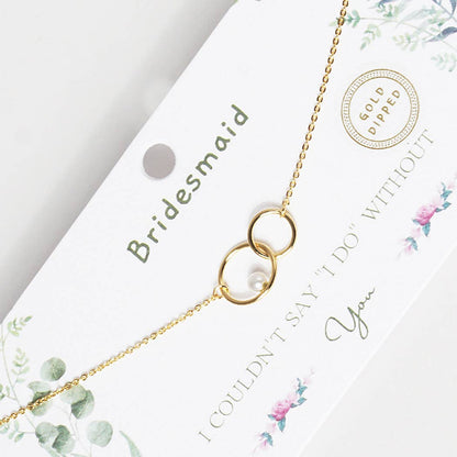 Ring Bridesmaid Necklace Gold-Dipped