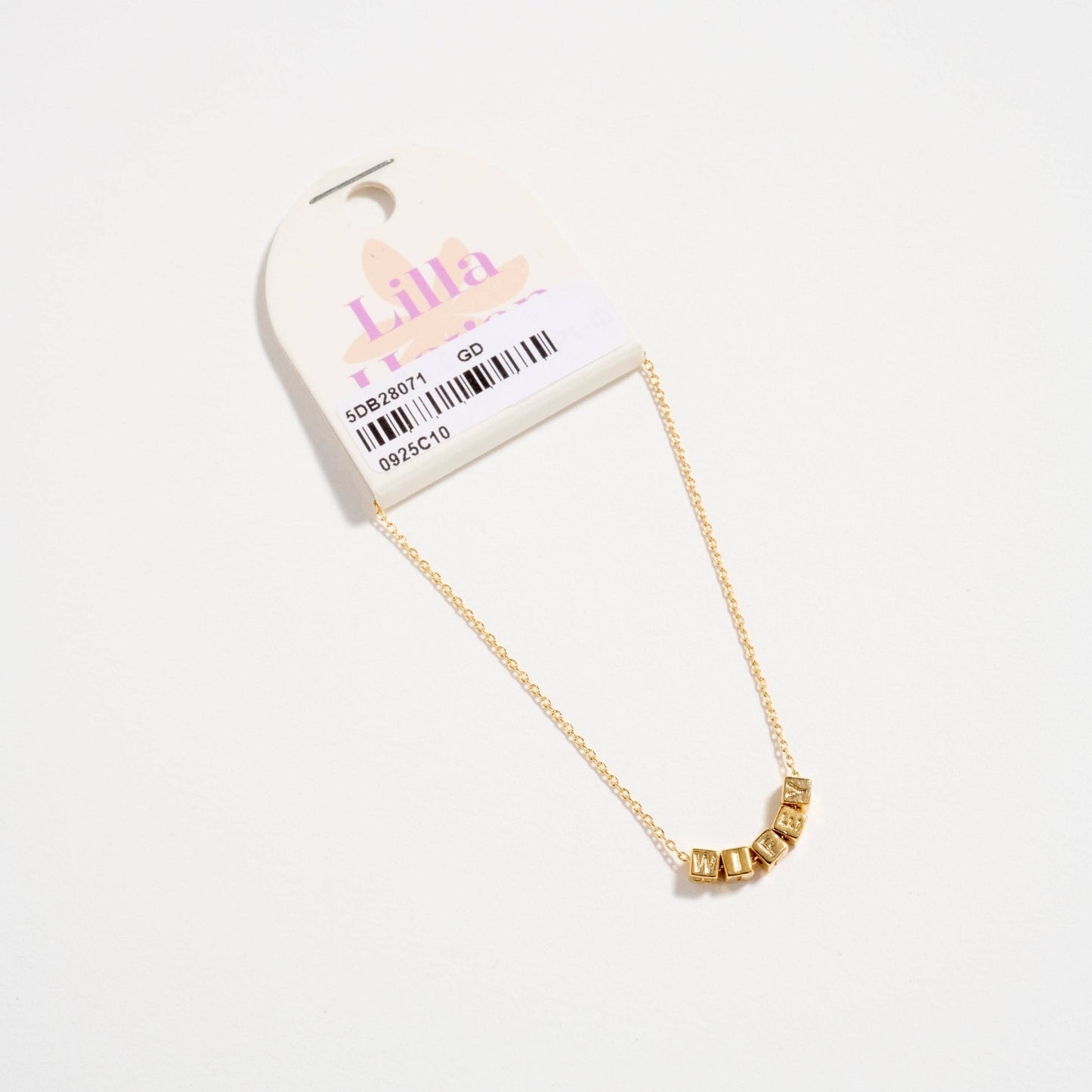Gold Dipped Wifey' Personalized Letter Beaded Chain Bracelet