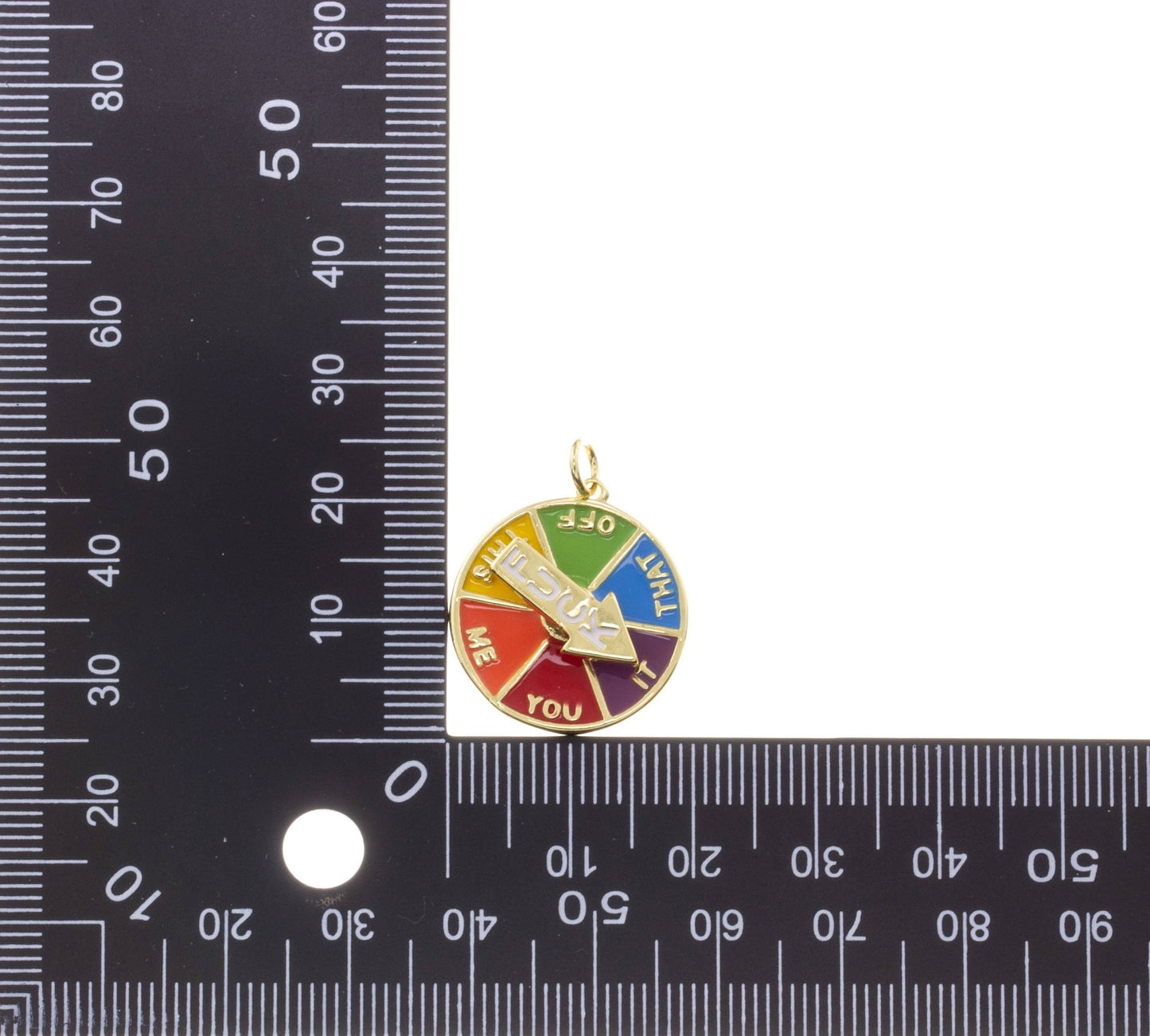Gold Fcuk Charm With Spinning Arrow - Nifty Decor & More
