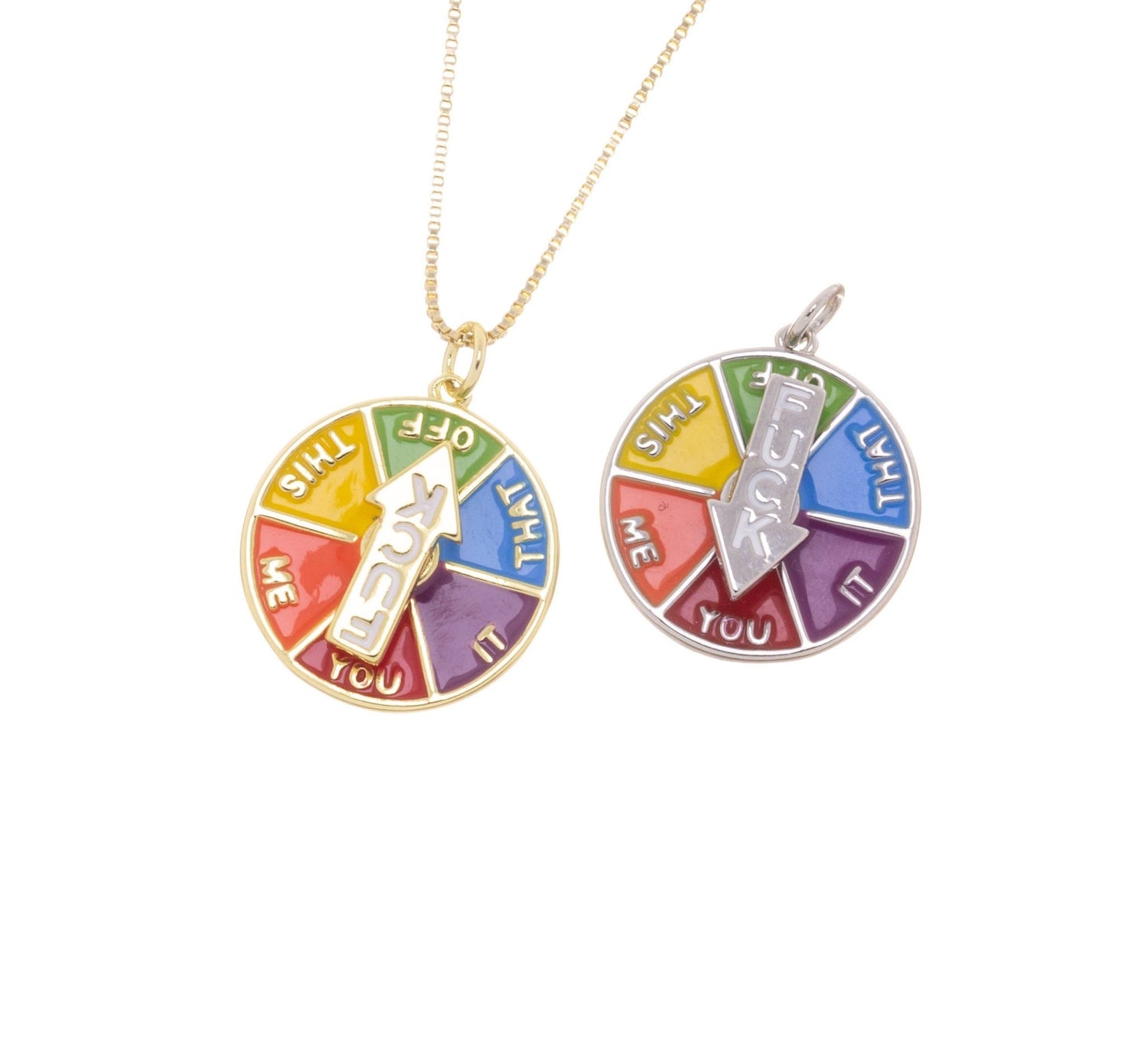 Gold Fcuk Charm With Spinning Arrow - Nifty Decor & More