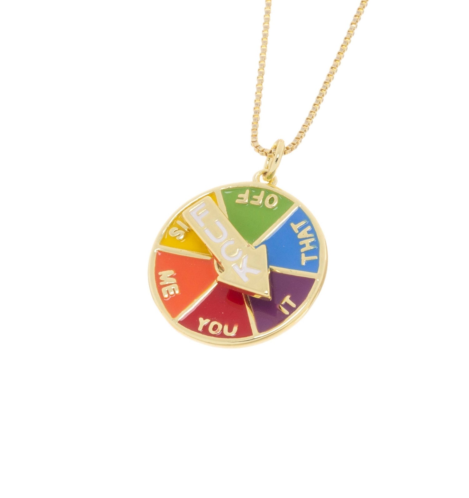 Gold Fcuk Charm With Spinning Arrow - Nifty Decor & More