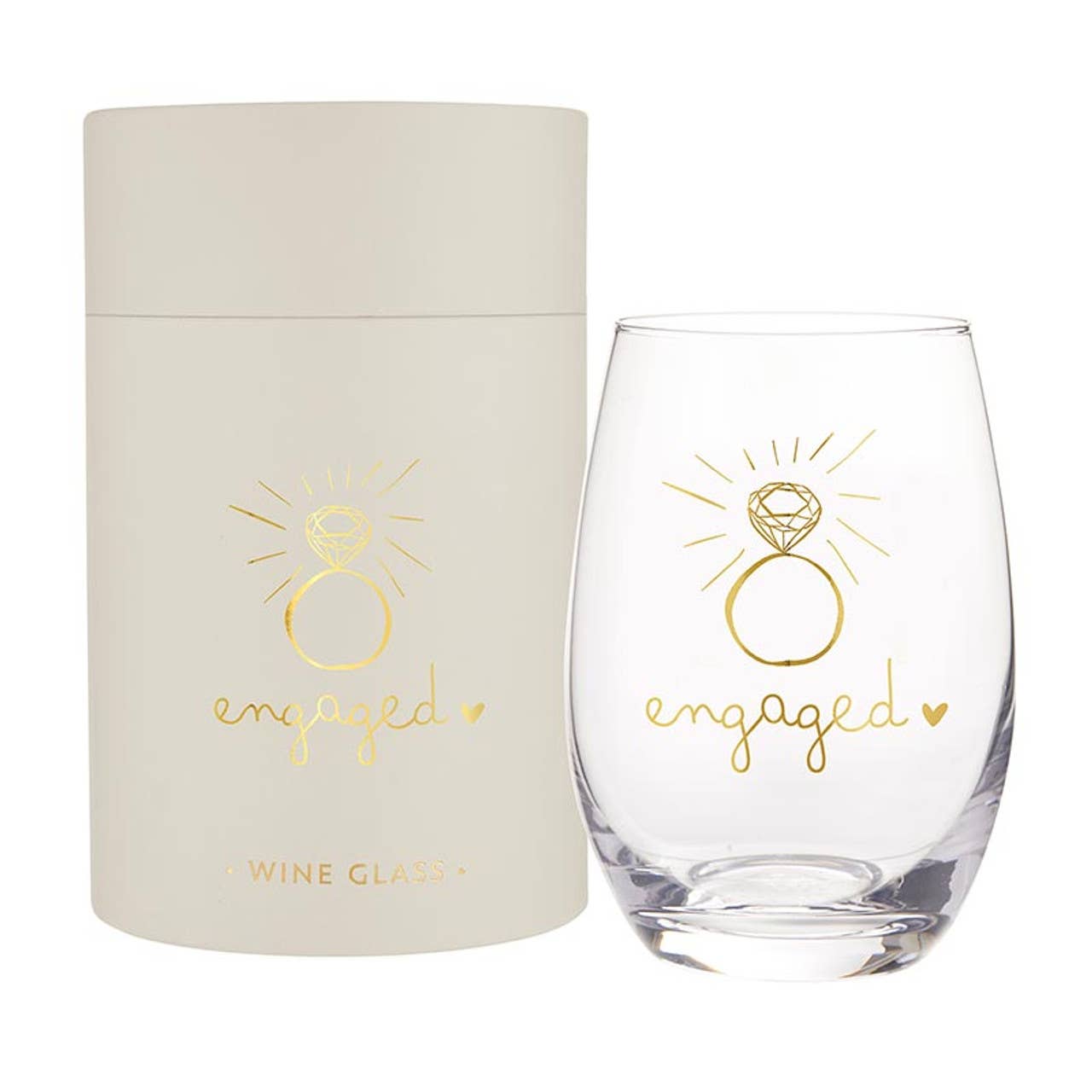 Gold Foil Stemless Wine Glass Tumblers