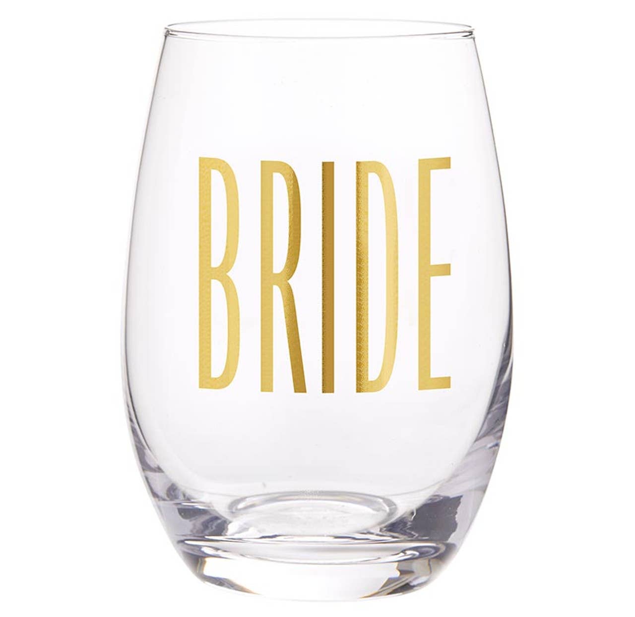 Gold Foil Stemless Wine Glass Tumblers Bride