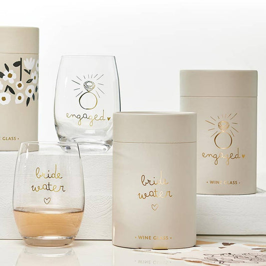 Gold Foil Stemless Wine Glass Tumblers