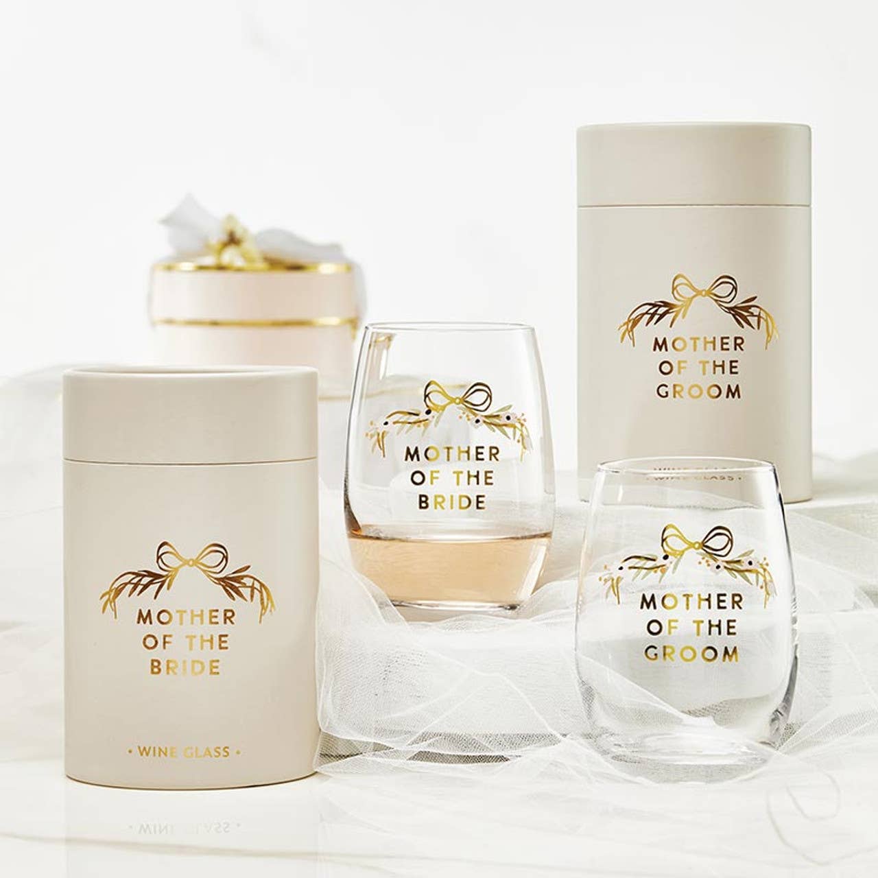 Gold Foil Stemless Wine Glass Tumblers
