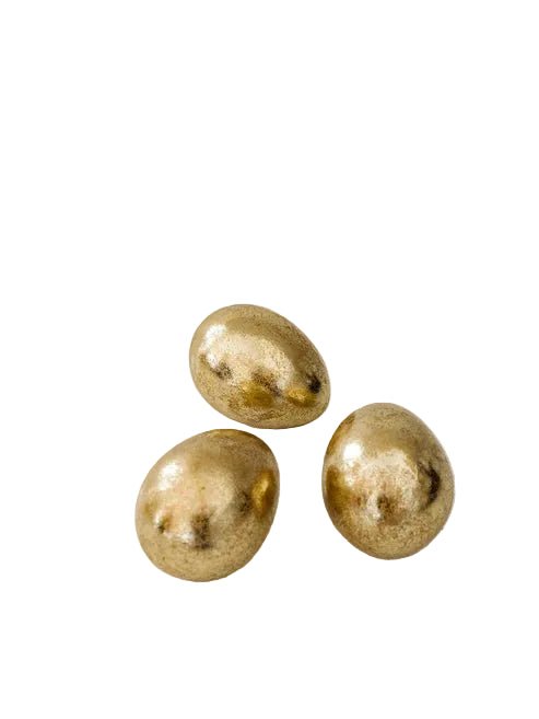 Gold Gilded Resin Egg - Set of 3 - Nifty Decor & More