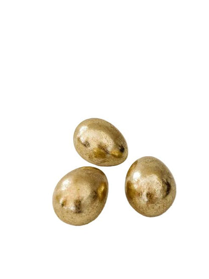 Gold Gilded Resin Egg - Set of 3 - Nifty Decor & More