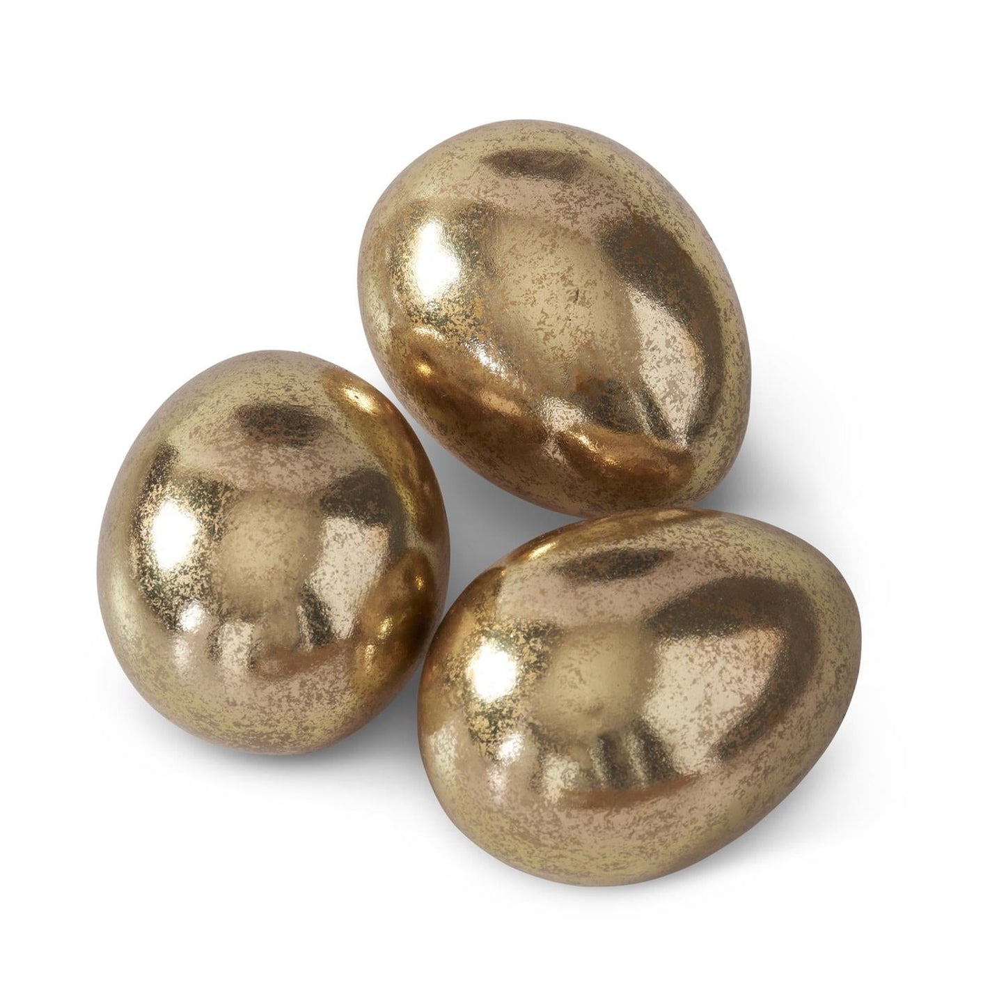 Gold Gilded Resin Egg - Set of 3 - Nifty Decor & More