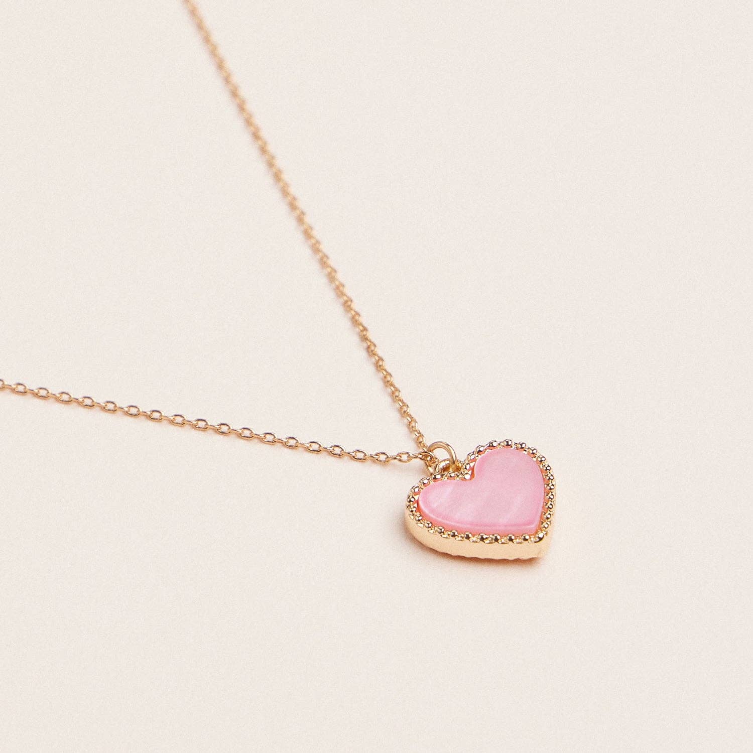 Gold Heart Pendant Necklace with Enamel and Crystal Charm - Nifty Decor & More