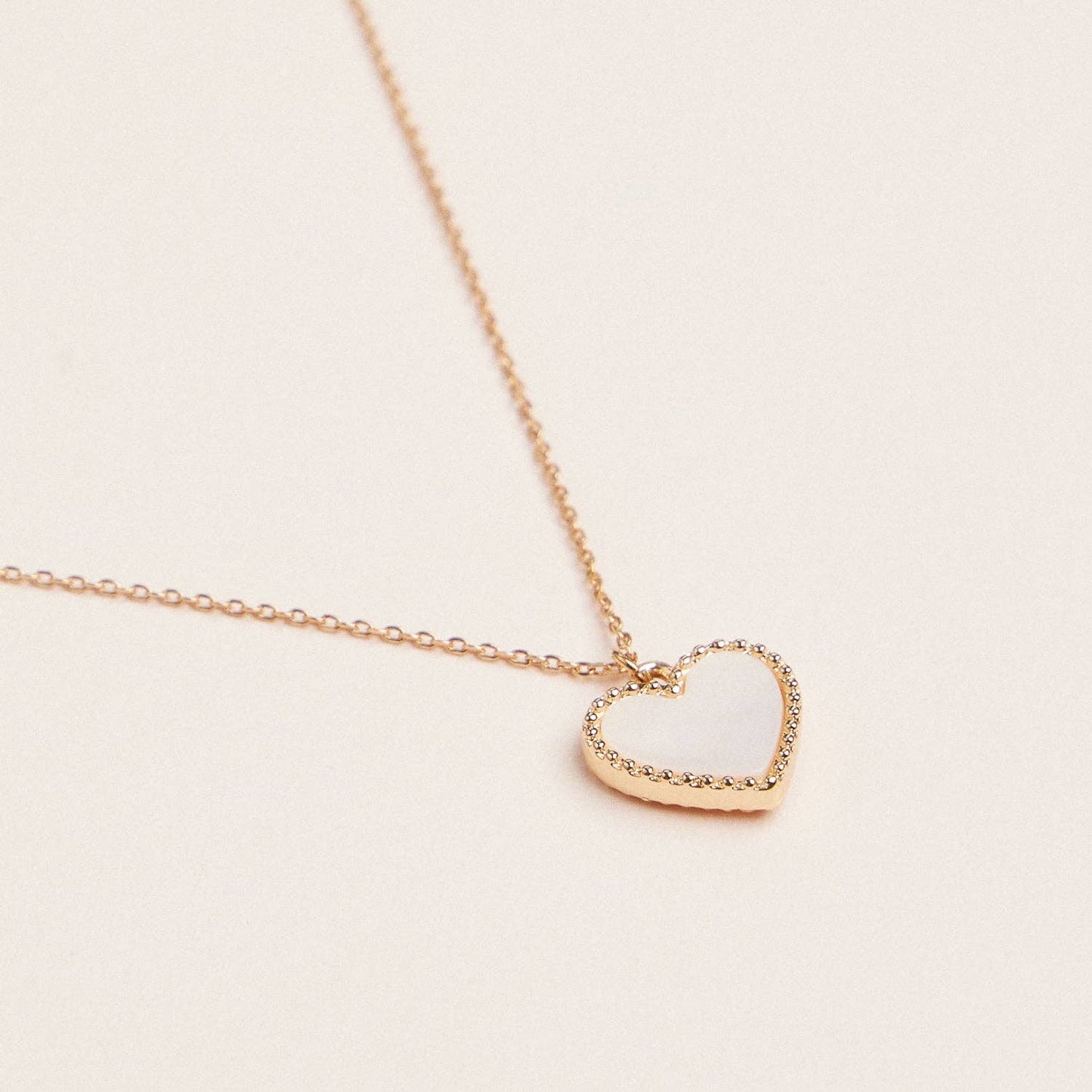 Gold Heart Pendant Necklace with Enamel and Crystal Charm - Nifty Decor & More