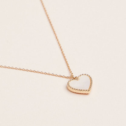 Gold Heart Pendant Necklace with Enamel and Crystal Charm - Nifty Decor & More