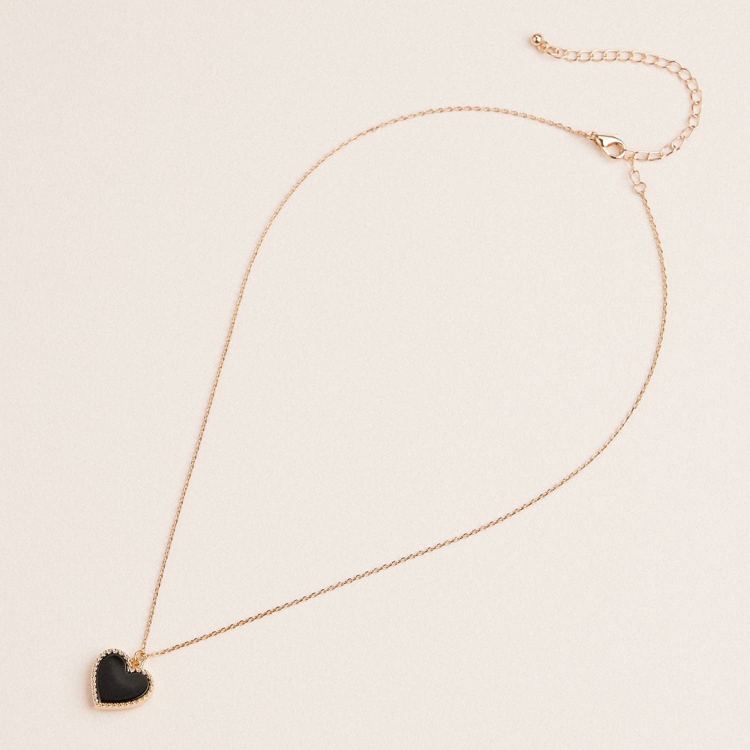Gold Heart Pendant Necklace with Enamel and Crystal Charm - Nifty Decor & More
