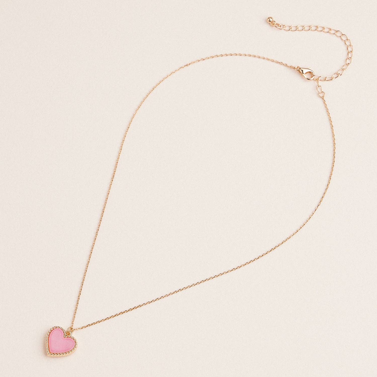 Gold Heart Pendant Necklace with Enamel and Crystal Charm - Nifty Decor & More