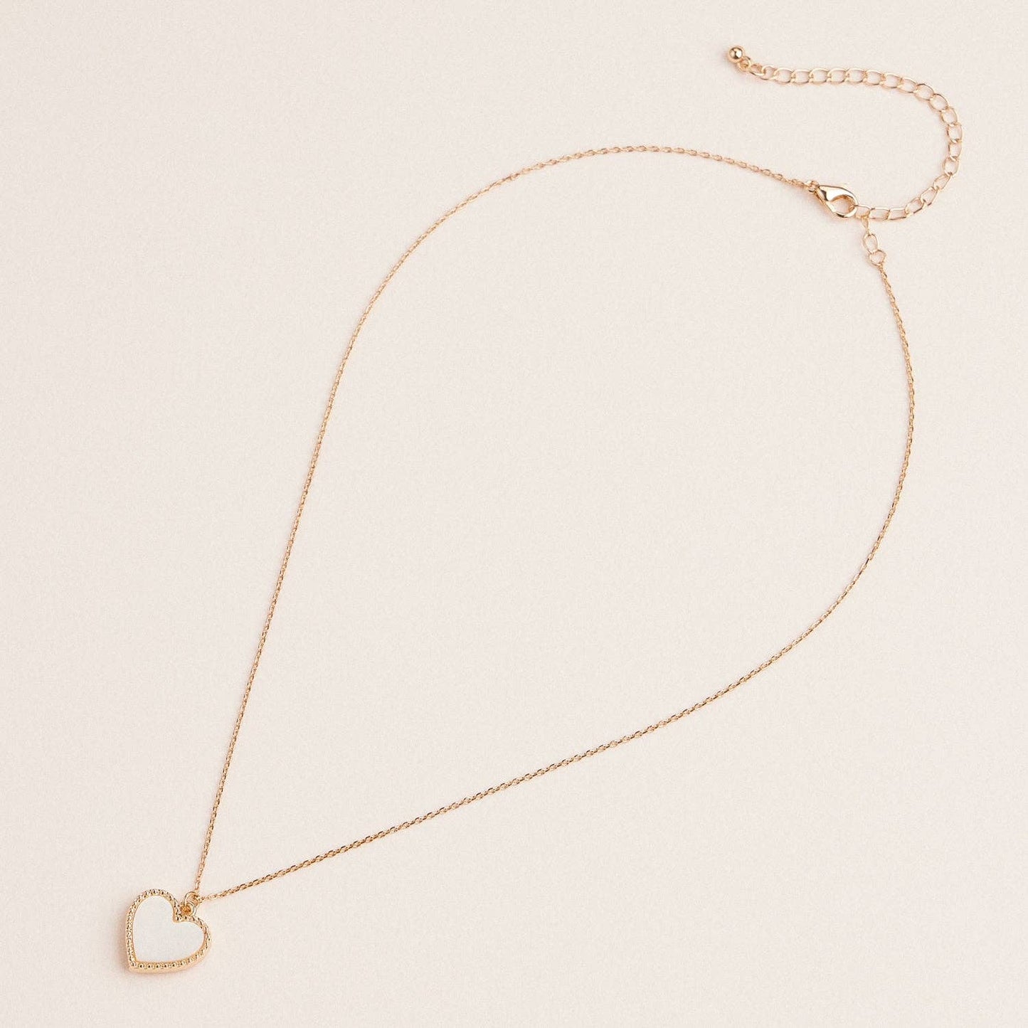 Gold Heart Pendant Necklace with Enamel and Crystal Charm - Nifty Decor & More