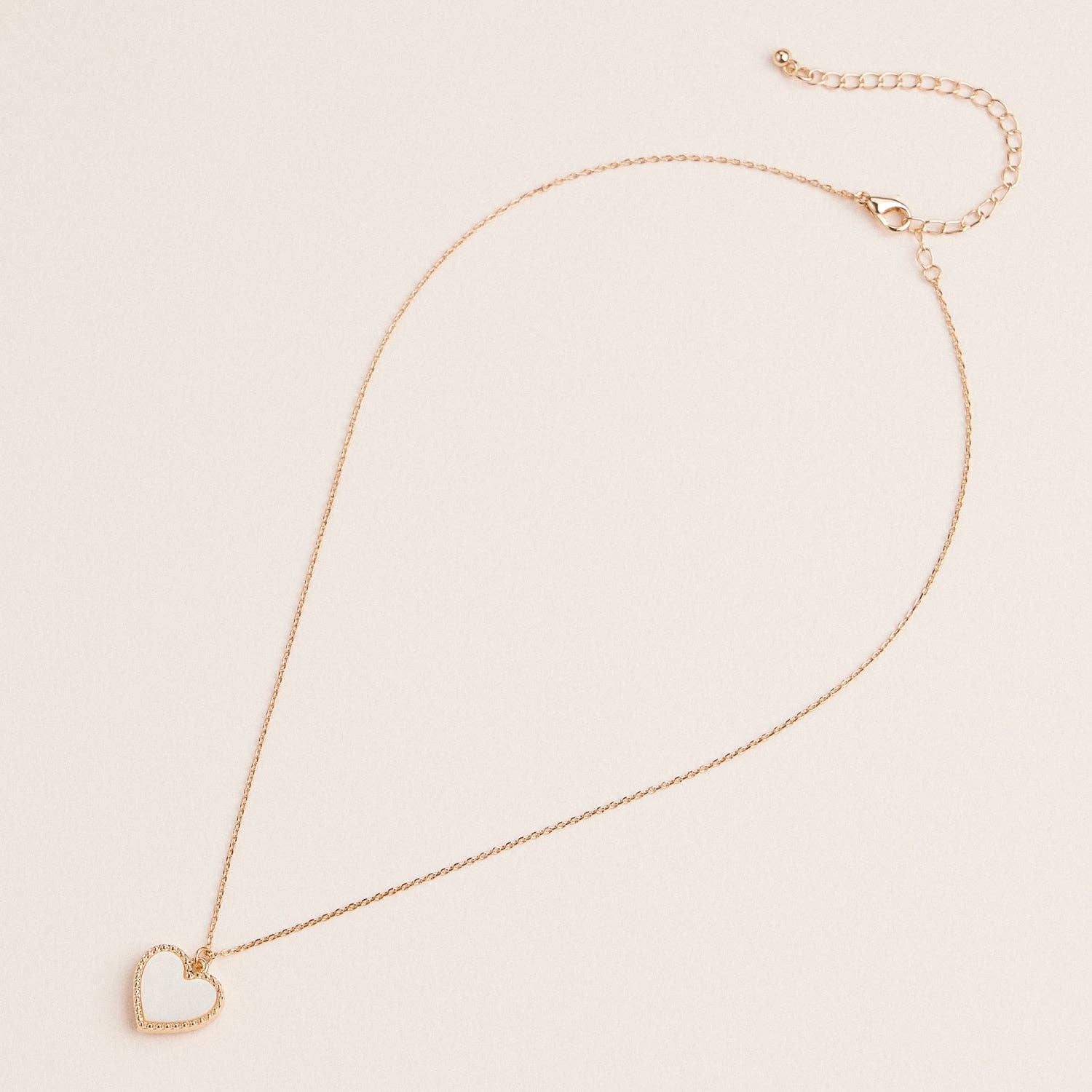 Gold Heart Pendant Necklace with Enamel and Crystal Charm - Nifty Decor & More