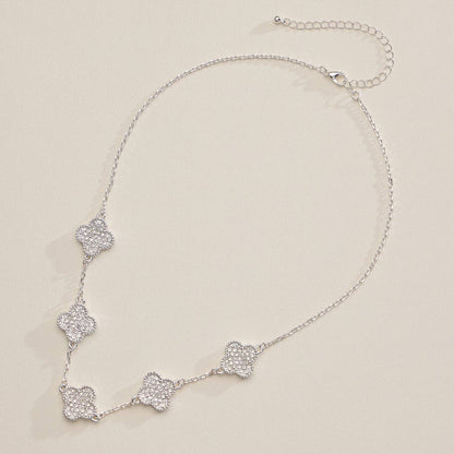 Gold Pavé Sparkling Petal Necklace