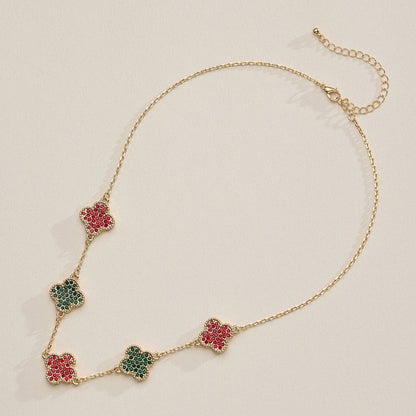 Gold Pavé Sparkling Petal Necklace