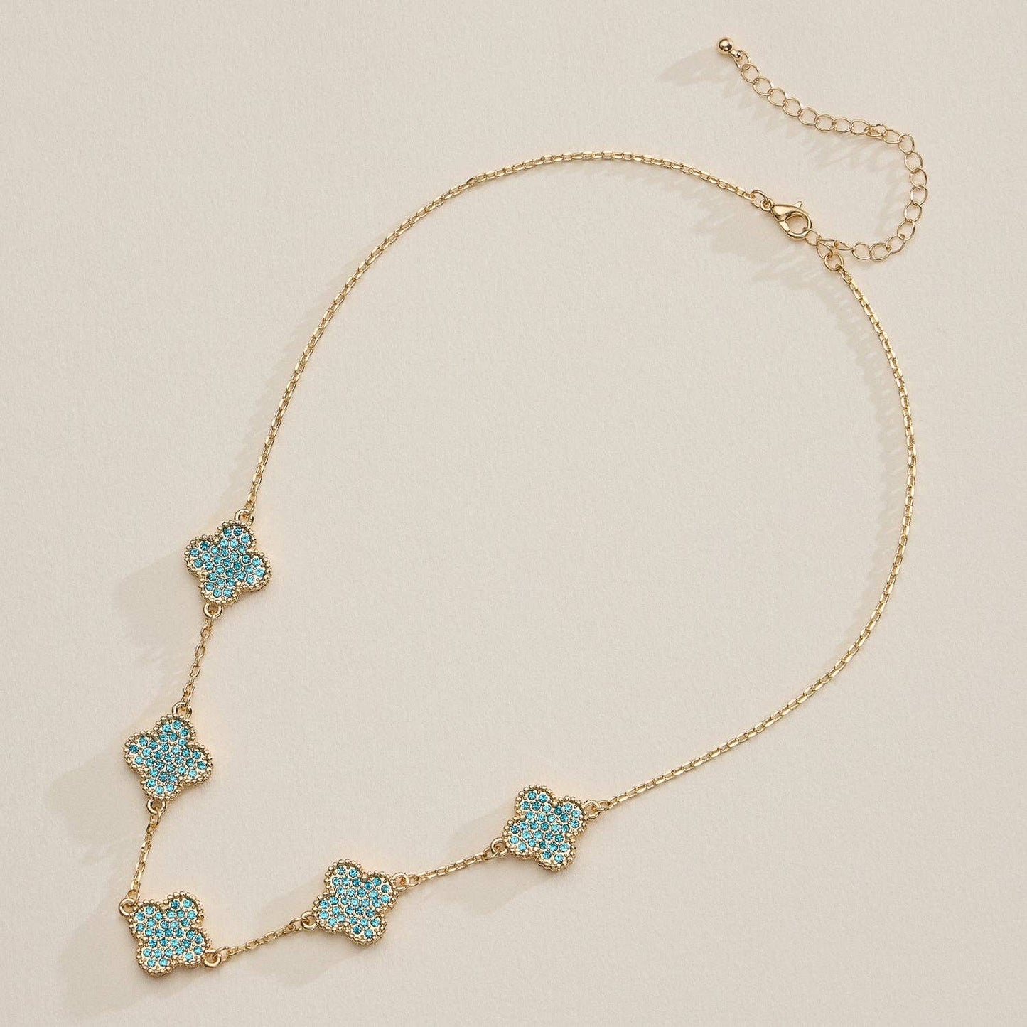 Gold Pavé Sparkling Petal Necklace
