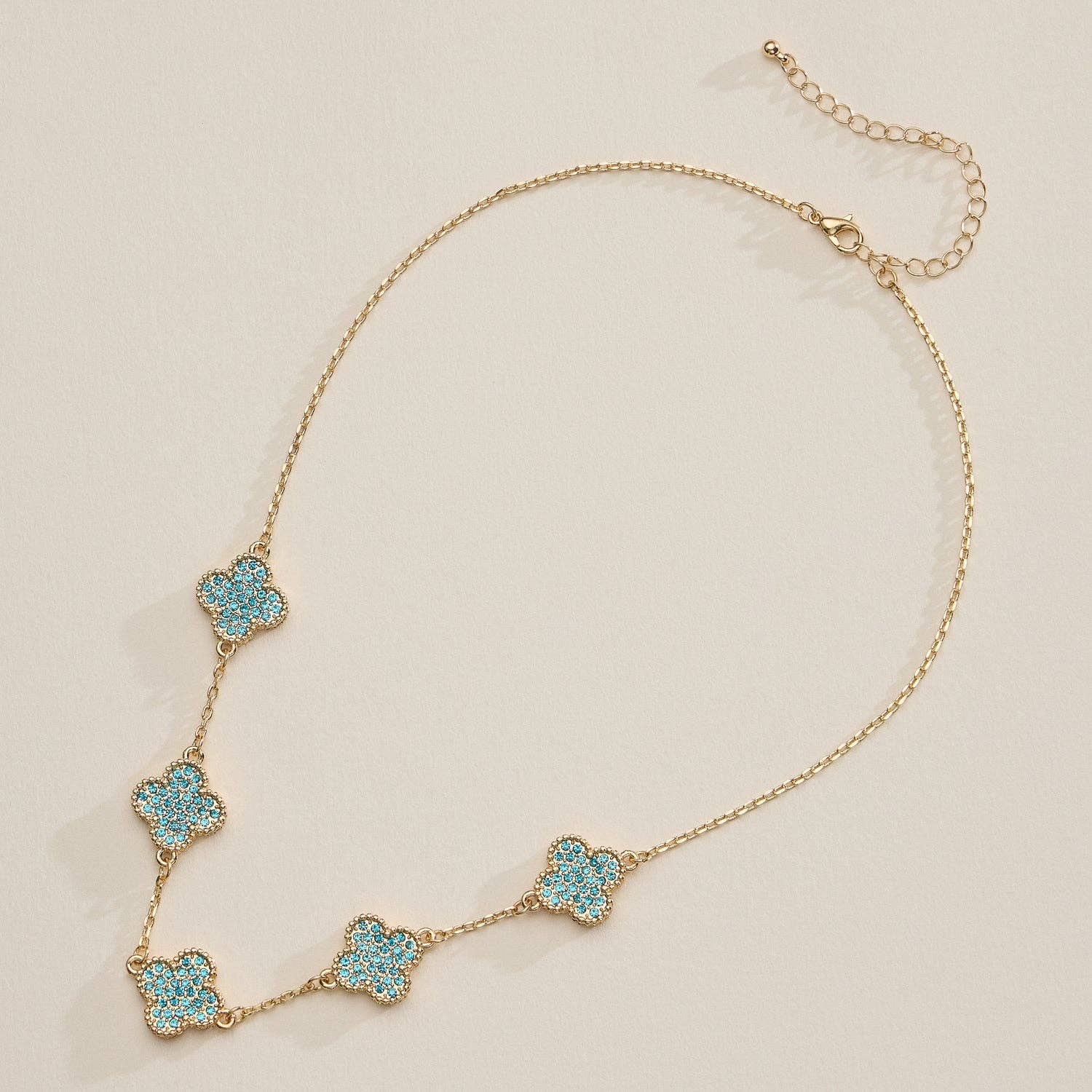 Gold Pavé Sparkling Petal Necklace