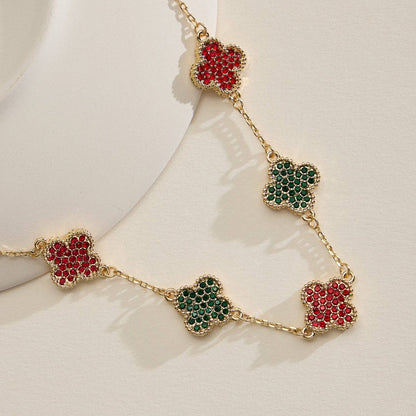 Gold Pavé Sparkling Petal Necklace