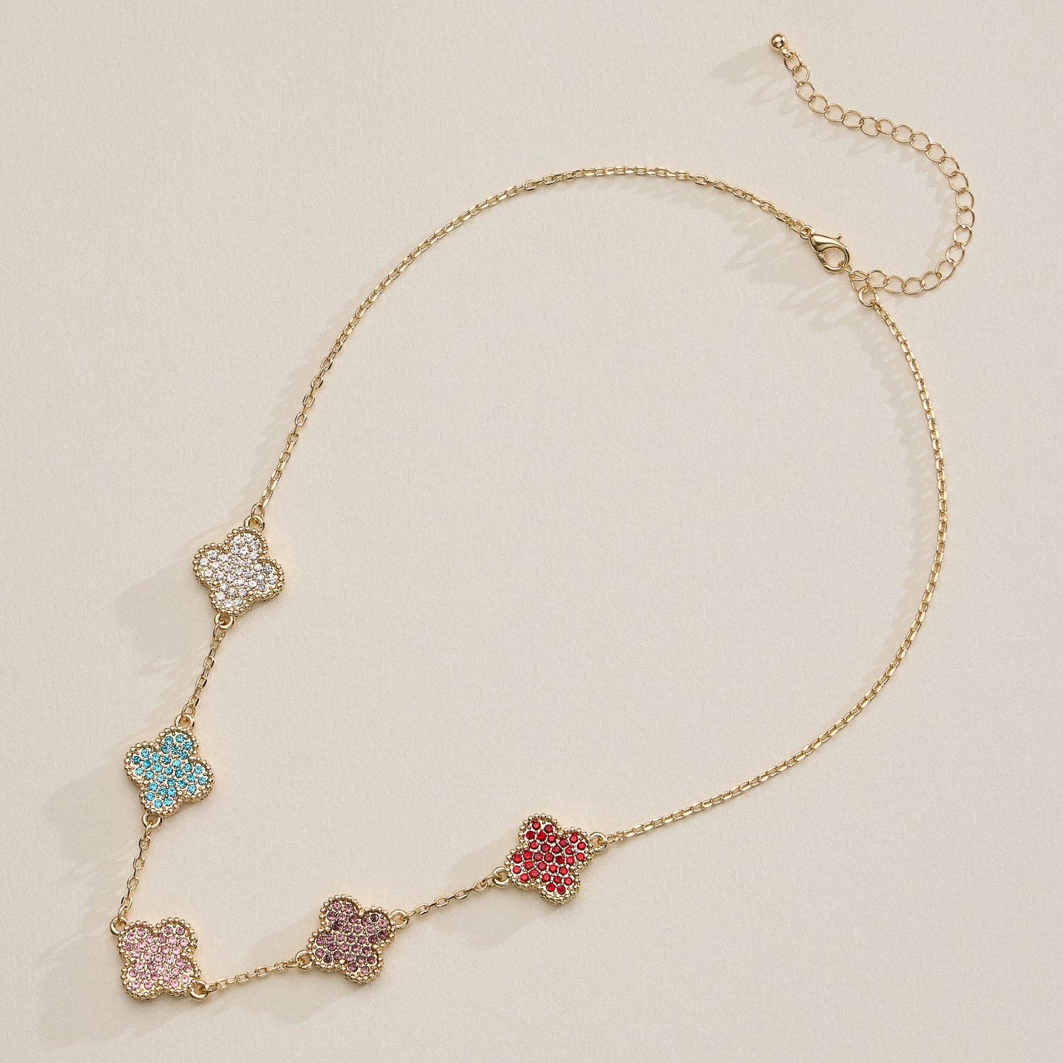 Gold Pavé Sparkling Petal Necklace