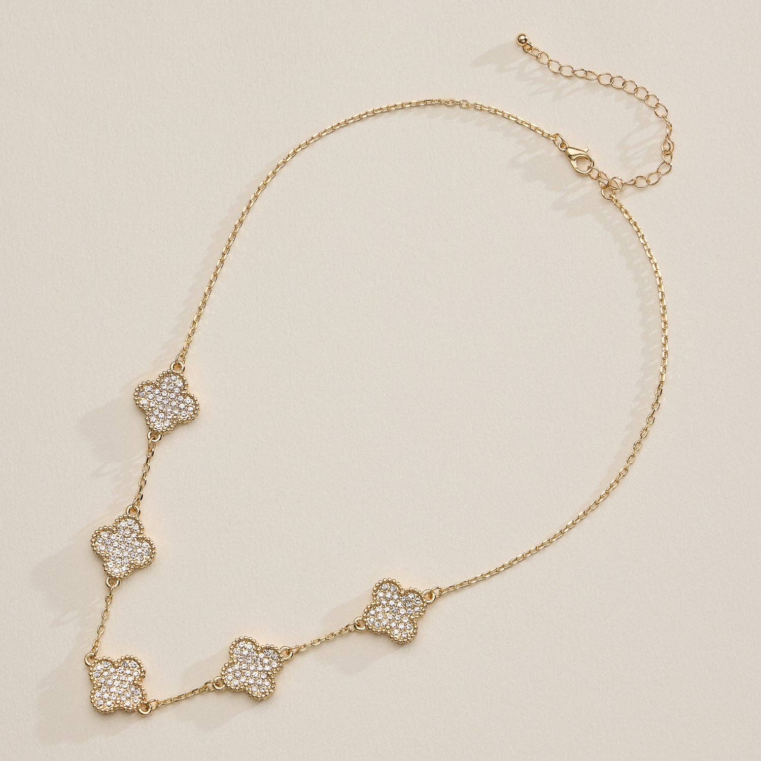 Gold Pavé Sparkling Petal Necklace