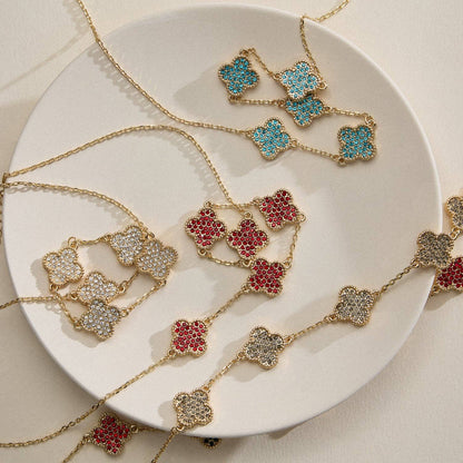 Gold Pavé Sparkling Petal Necklace