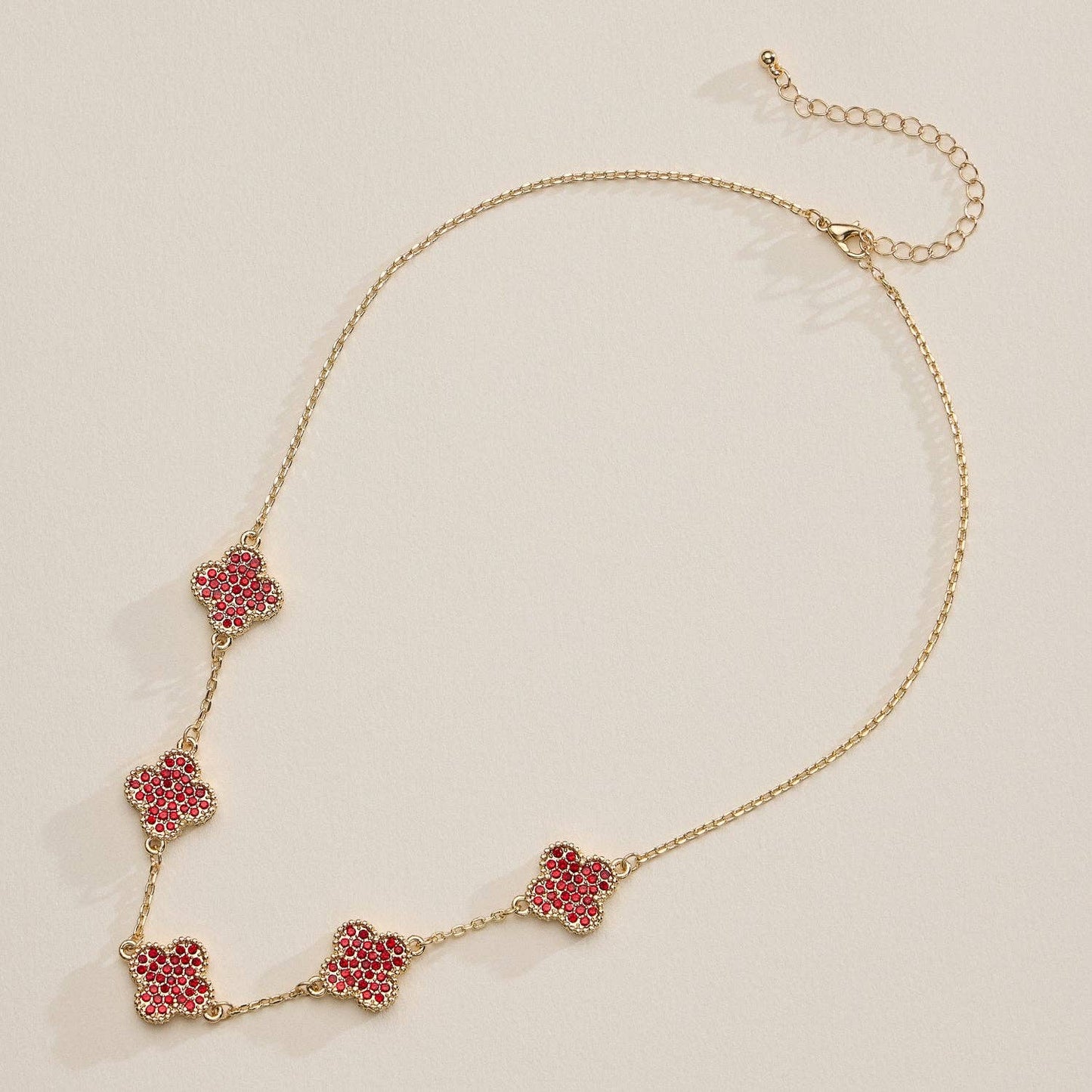 Gold Pavé Sparkling Petal Necklace