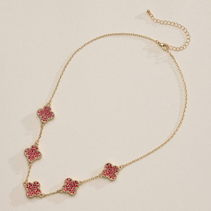 Gold Pavé Sparkling Petal Necklace