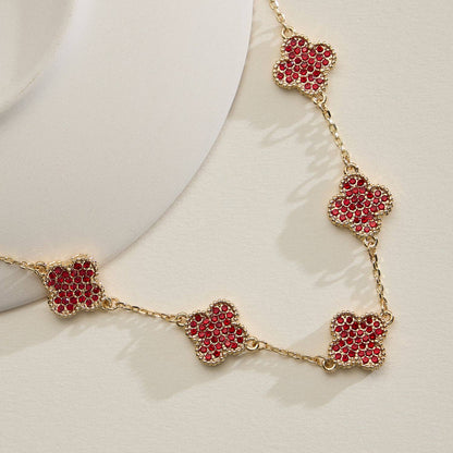 Gold Pavé Sparkling Petal Necklace